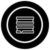 Black And White Icon Representing a Stack of Roofing Shingles