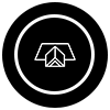 Roofing Icon in Black Circle Design